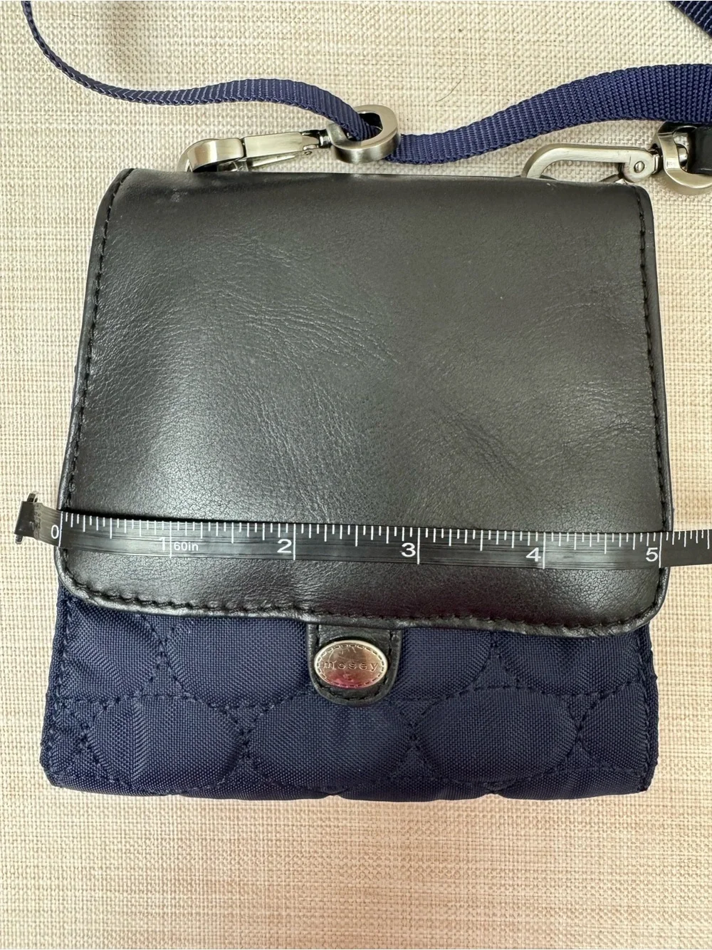 Mosey Navy and Black Compact Crossbody Wallet - Sleek Everyday Bag